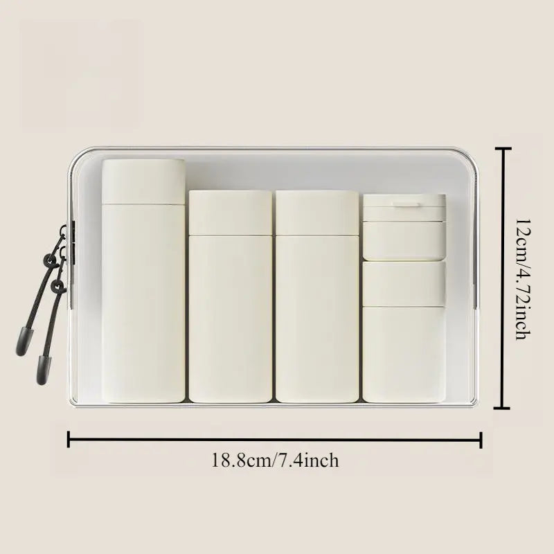 5pcs Travel Cream Dispenser Bottles Set Travel Bottles Toiletry Containers Set, Travel Essentials Organizer Organiser, Travel Bottle Kit, Portable Storage Bottles