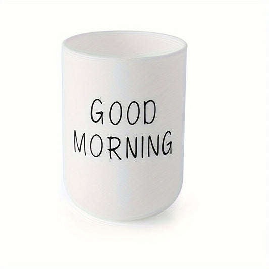 1pc/2pcs/3pcs Slogan Graphic Mouthwash Cup, Simple Couple Toothbrush Cup, Plastic Gargle Cup, Bathroom Tumbler, Bathroom Accessories, home decor, furniture for home