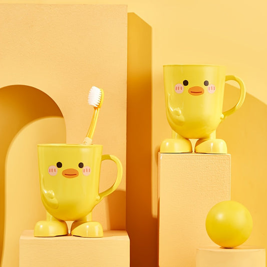 Fun and cute cartoon toothbrush cup - durable plastic, perfect for bathroom finishing