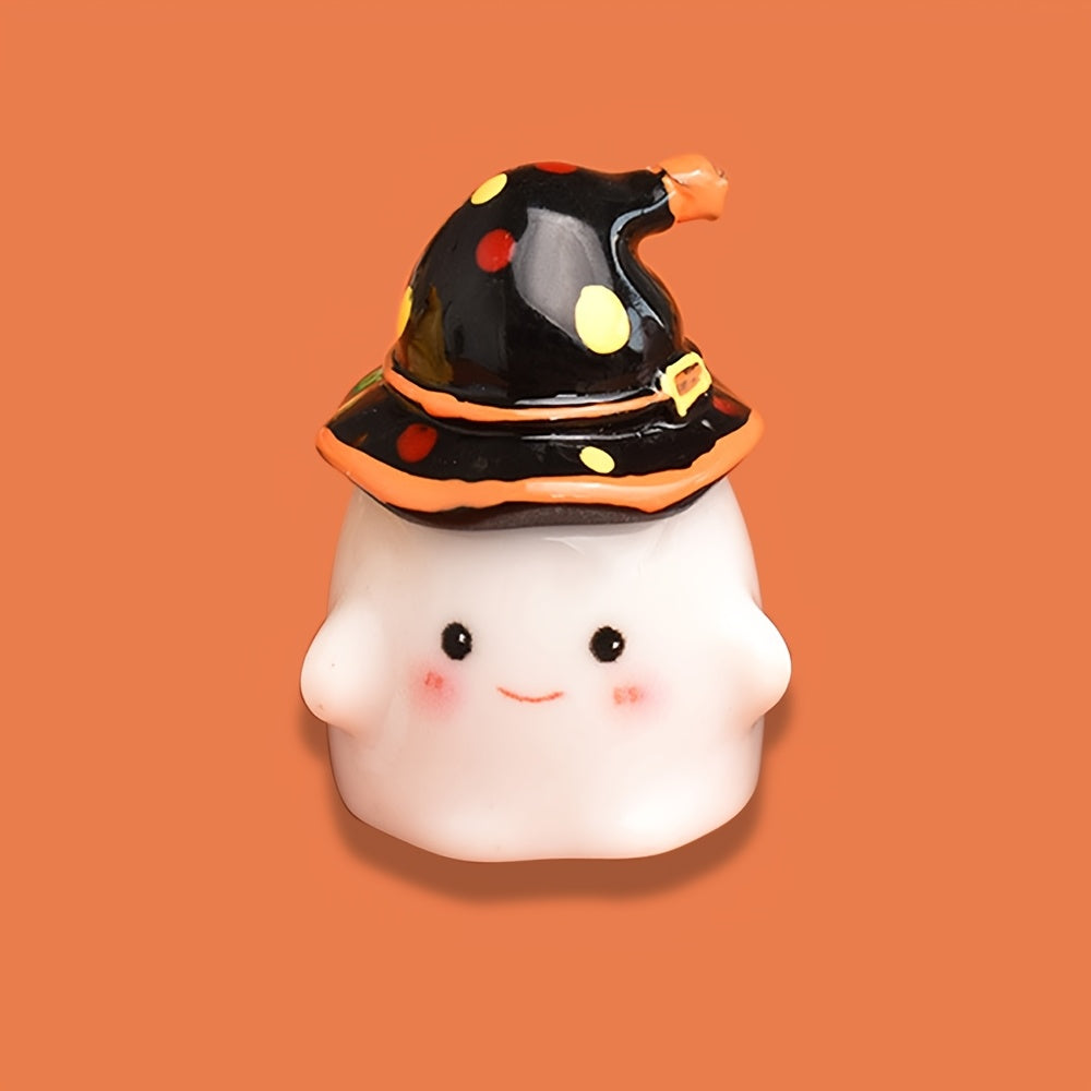 1pc Mini Nail Brush Washing Cup, Nail Art Cleaner Cup, Cute Ghost Ceramic Wash Cup with Detachable Witch Hat Lid, Portable Tiny Manicure Brush Rinse Holder, Nail Desktop Supplies, Halloween Cartoon Nail Art Tools for Salon Home Gel Nail Painting