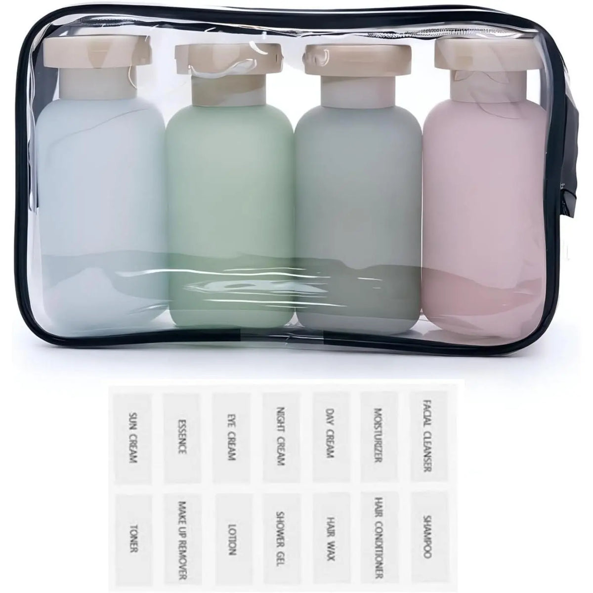 Travel Shampoo Bottles for Toiletries, Leak Proof Travel Size Toiletries Bottle Containers for Shampoo and Conditioner, Squeeze Bottles, Essentials Accessories (Garden Series, 3.4oz, 4 count)