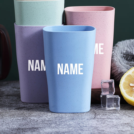 Custom Wheat Straw Thickened Plastic Mouthwash Cups, Creatively Customized and Available in Multiple Colors. Simple Home and Hotel Toothbrush Cups, Creative Custom Wash Cups. Bathroom Toiletries.
