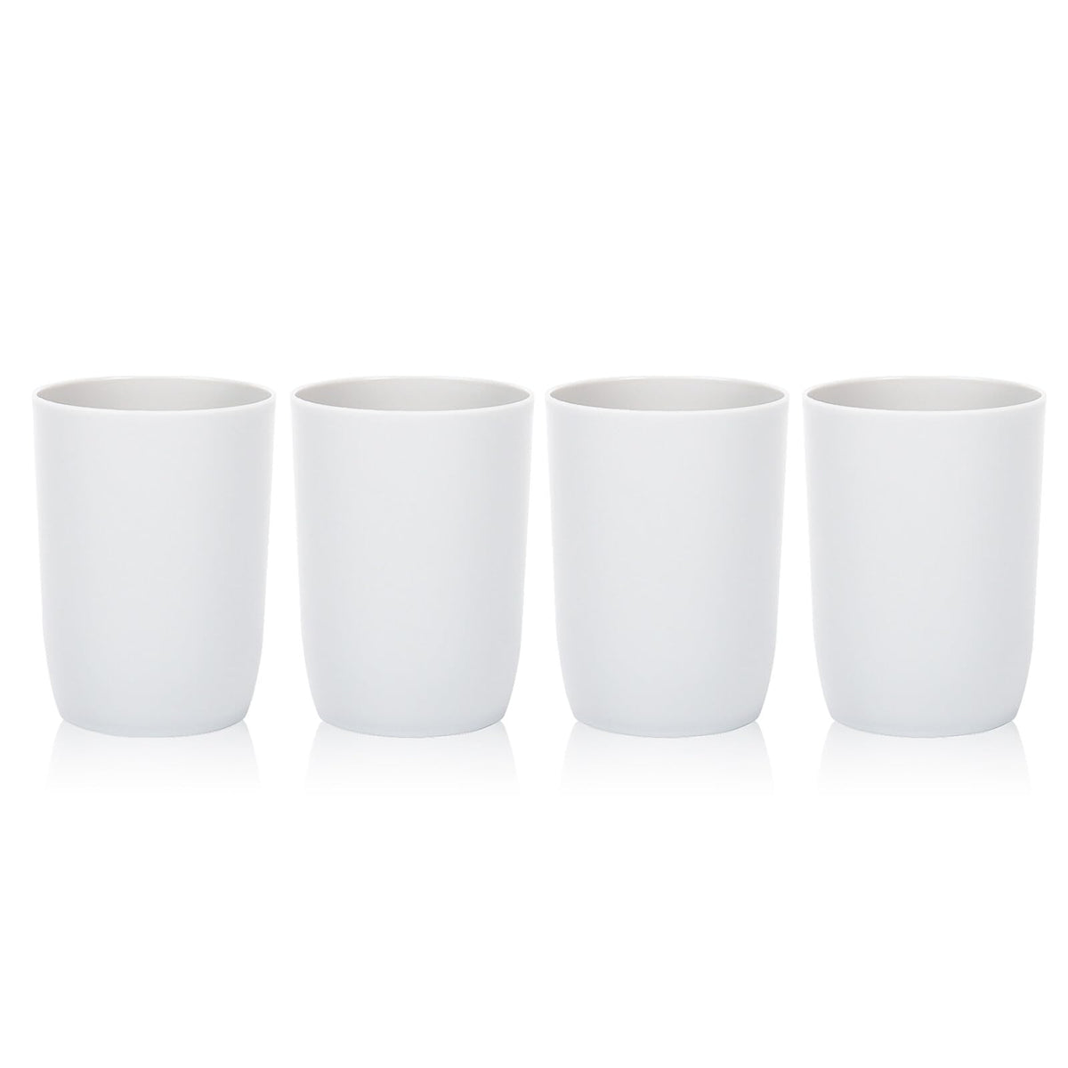 Topsky 4-Pack Bathroom Tumbler - Plastic Toothbrush Cup - Reusable Drinkware - Mouthwash Cup