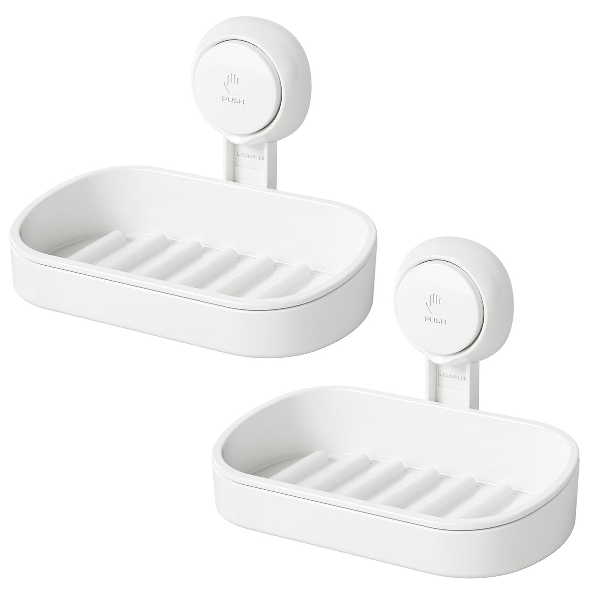 LEVERLOC Soap Holder, Soap Dish for Shower, Suction Cup Bar Soap Holder