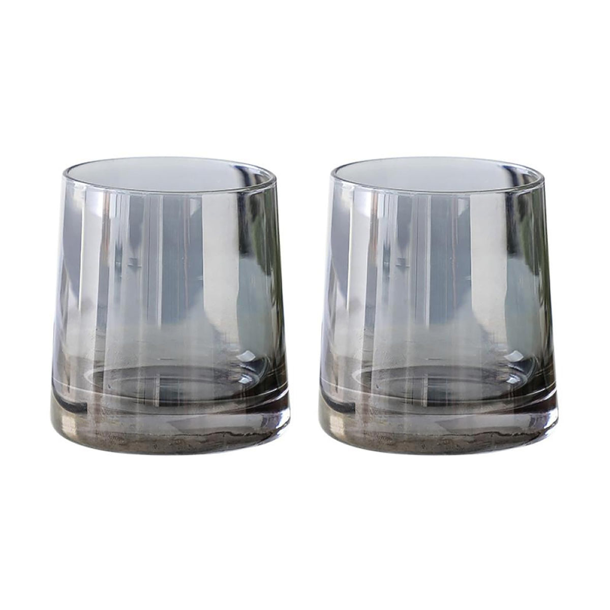 Gaolinci 2 Pcs Classic Clear Cylindrical Glass Mouthwash Cups, Bathroom Brushing Cup, 6 Oz