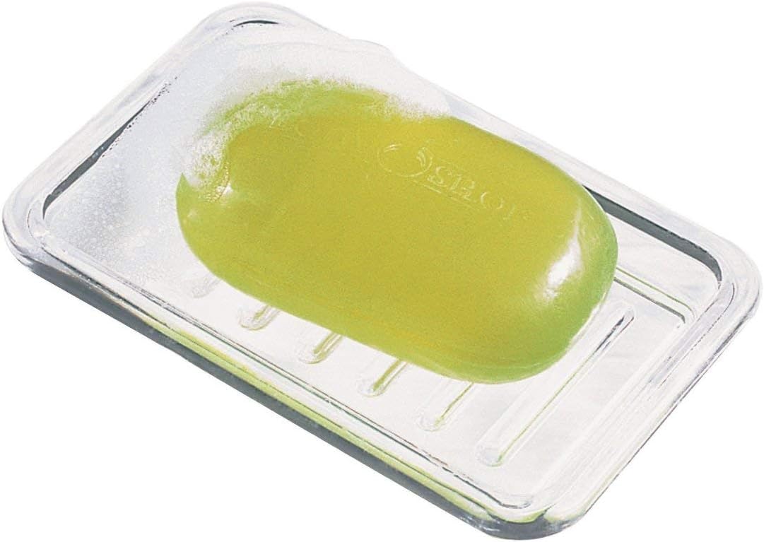 iDesign Royal Plastic Rectangular Soap Saver, Bar Holder Tray for Bathroom Counter, Shower, Kitchen, 3.5" x 5.25", Clear