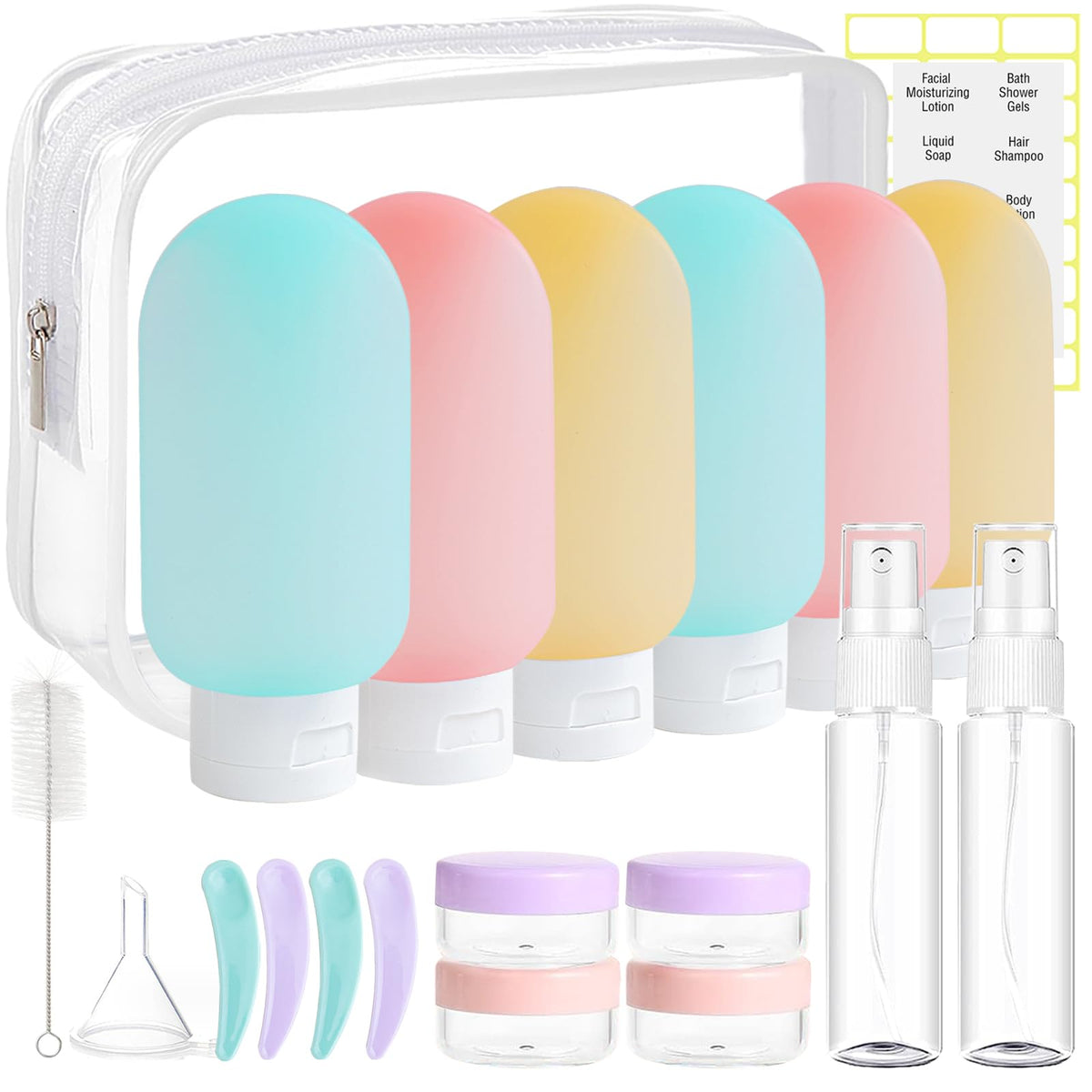 DEWSENSI 20 Pack Travel Bottles for Toiletries, Travel Size Containers Kit