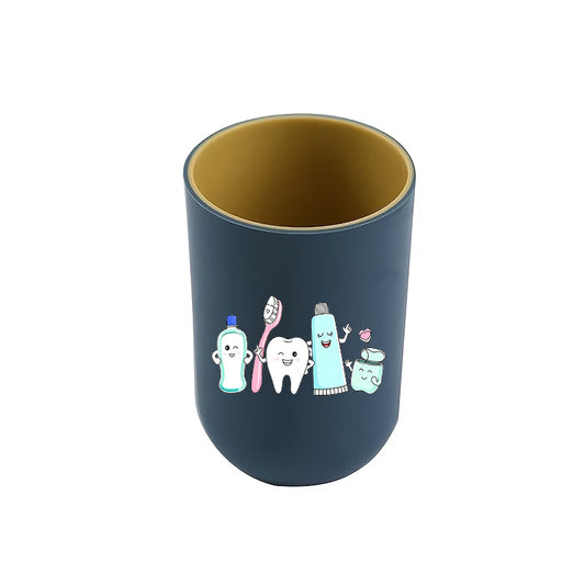 1pc Cup (Excluding Toothbrush And Toothpaste) Cute Cartoon Mouthwash Cup, Suitable for Families of 4, Couples, Modern Bathroom, Hygienic Toothbrush Storage, Minimalist Style, Essential Multi-Purpose Container for Small Spaces