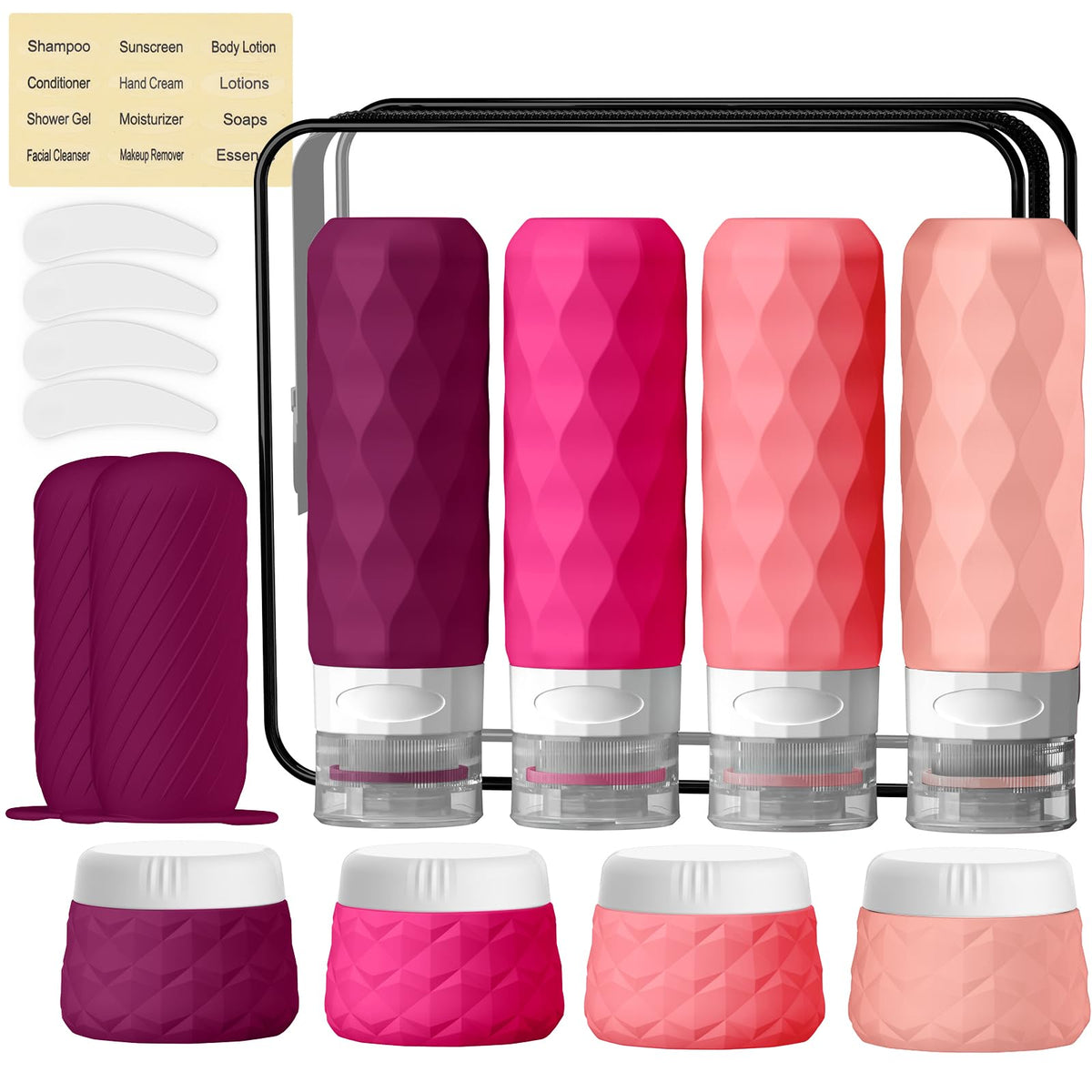 Silevoler 16Pack Travel Bottles for Toiletries, Bottles, Jars, and Covers