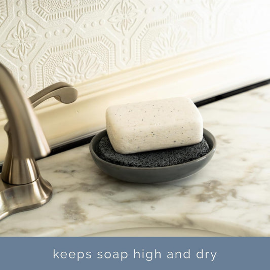 S&T INC. Bar Soap Holder, 4 Pack, 2.9" x 4.4", Dark Grey