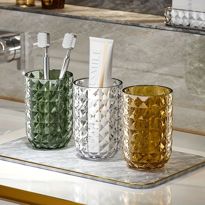 A Luxurious Mouthwash Cup, Couple'S Toothbrush Holder, Plastic Rinsing Cup, Household Bathroom Cup, Bathroom Accessories, Home Decor, Home Furniture.