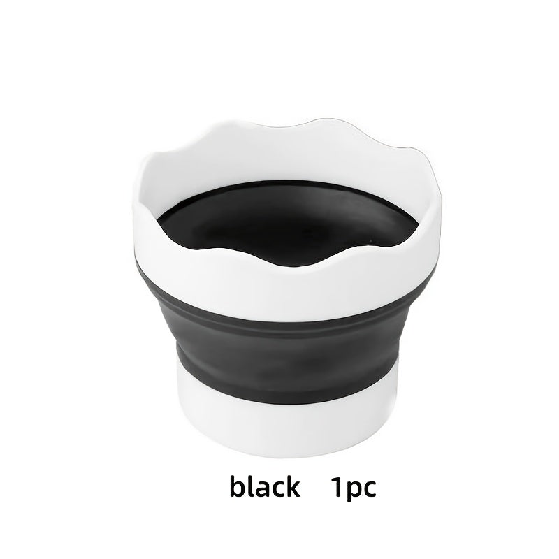 1pc Folding Mini Silicone Water Bucket, Watercolor Powder, Watercolor Paint, Painting, Washing And Rinsing Pen Holder, Multi-Purpose Washing Cup