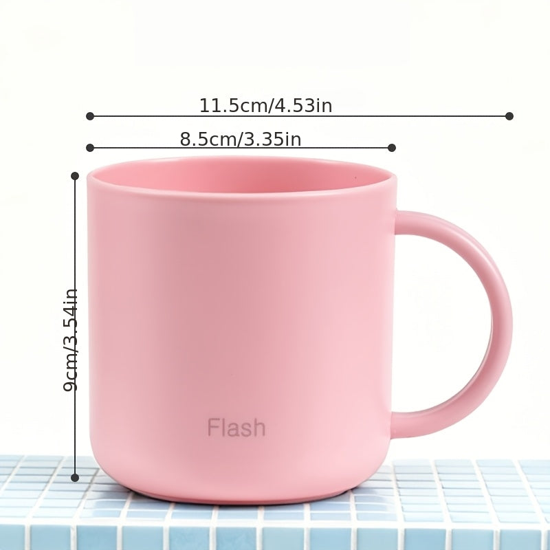 1pc Rinse Cup with Handle, Easy Couple Toothbrush Cup, Plastic Rinse Cup, Bathroom Glass Cup, Bathroom Accessory, Home Decor, Home Furniture