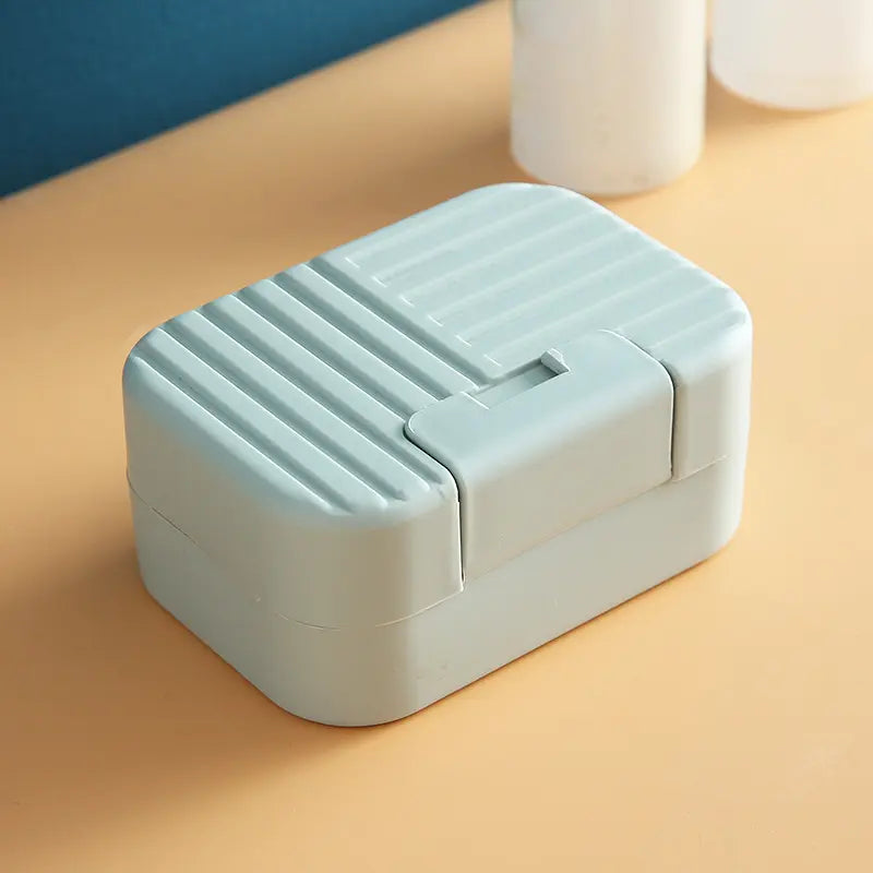 Portable Lightweight Plastic Soap Dish with Lid & Box, 1/2 Counts Waterproof Soap Storage Tool for Bathroom, Summer Father's Day Gift-YY0,sohochic
