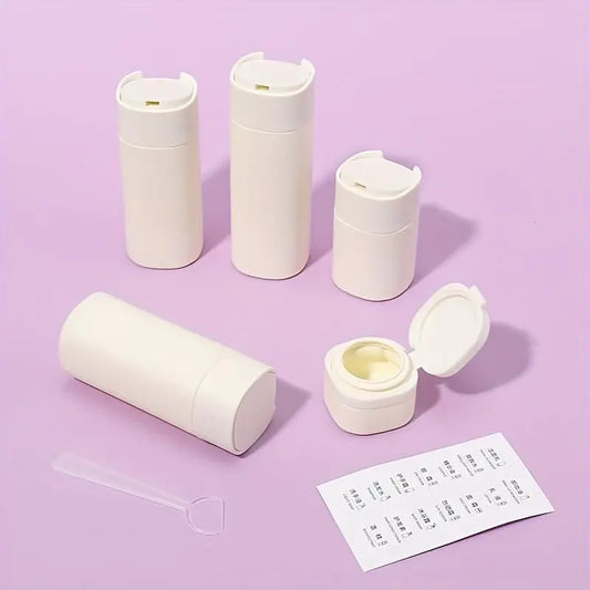 5pcs Travel Cream Dispenser Bottles Set Travel Bottles Toiletry Containers Set, Travel Essentials Organizer Organiser, Travel Bottle Kit, Portable Storage Bottles