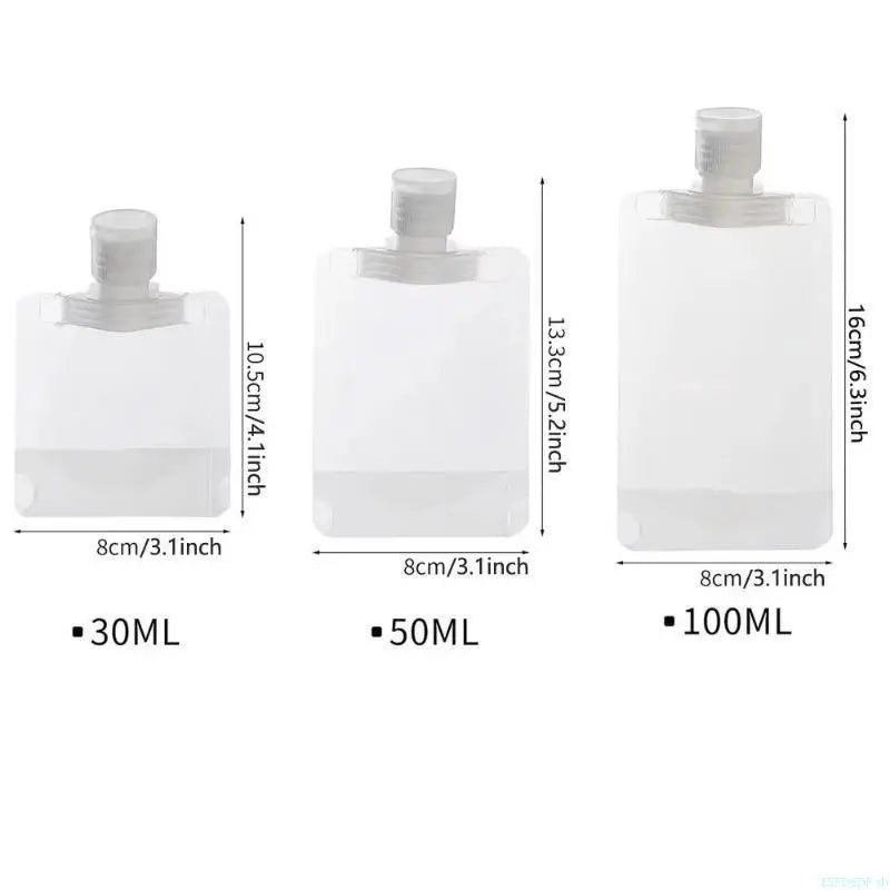 10-Piece Silicone Travel Toiletry Set Pack, Leak-Proof Multi-Size Squeeze Containers with Refillable Push-Top Lids, 30 ml/50ml/100ml Storage Bottles & Jars, Canisters Set, Portable Bag for Shampoo & Lotion Cleaning & Care,sohochic