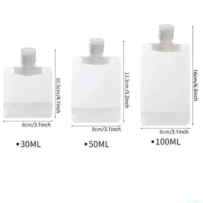 10-Piece Silicone Travel Toiletry Set Pack, Leak-Proof Multi-Size Squeeze Containers with Refillable Push-Top Lids, 30 ml/50ml/100ml Storage Bottles & Jars, Canisters Set, Portable Bag for Shampoo & Lotion Cleaning & Care,sohochic