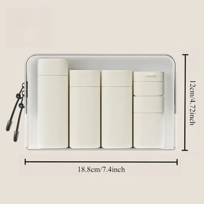 5pcs Travel Cream Dispenser Bottles Set Travel Bottles Toiletry Containers Set, Travel Essentials Organizer Organiser, Travel Bottle Kit, Portable Storage Bottles