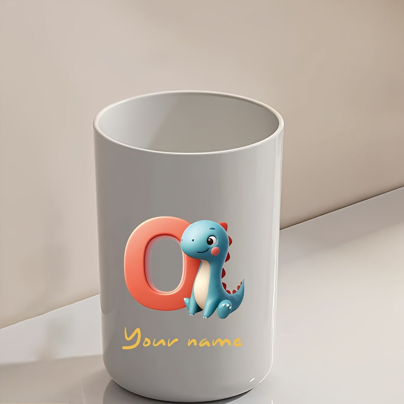 Customized Name Water Cup, Personalized Toothbrush Cup, Creative Dinosaur Letter Print, Couple Solid Color Mouthwash Cup, Holiday Camping Necessities, Suitable for Home, Travel and School, Personalized Gifts for Friends and Partners.