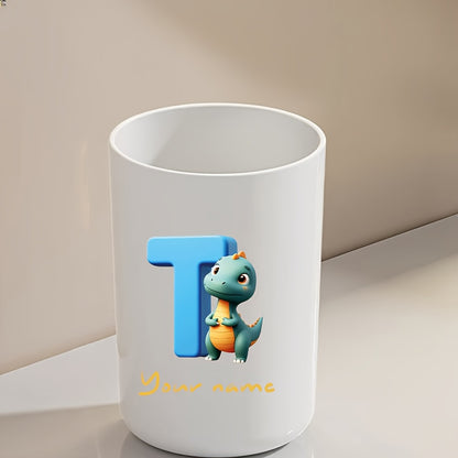 Customized Name Water Cup, Personalized Toothbrush Cup, Creative Dinosaur Letter Print, Couple Solid Color Mouthwash Cup, Holiday Camping Necessities, Suitable for Home, Travel and School, Personalized Gifts for Friends and Partners.