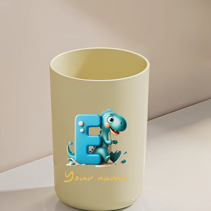 Customized Name Water Cup, Personalized Toothbrush Cup, Creative Dinosaur Letter Print, Couple Solid Color Mouthwash Cup, Holiday Camping Necessities, Suitable for Home, Travel and School, Personalized Gifts for Friends and Partners.