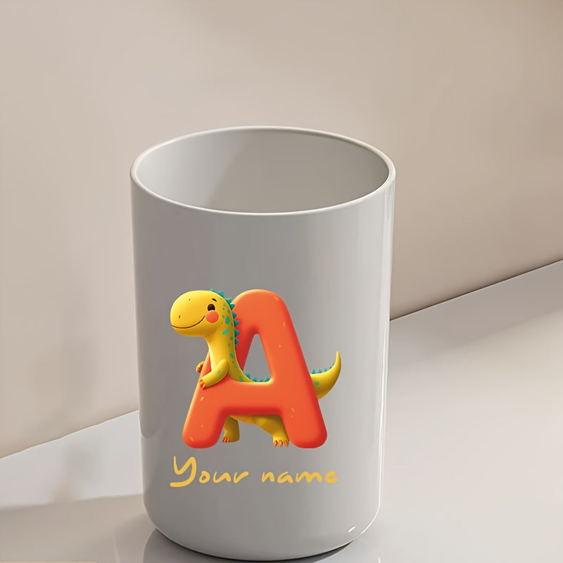 Customized Name Water Cup, Personalized Toothbrush Cup, Creative Dinosaur Letter Print, Couple Solid Color Mouthwash Cup, Holiday Camping Necessities, Suitable for Home, Travel and School, Personalized Gifts for Friends and Partners.