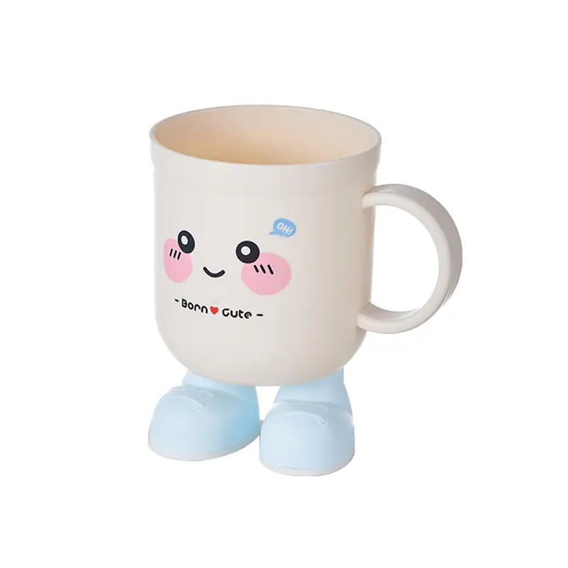 Creative Plastic Cartoon Tall Mouthwash Cup, Cute Drop‑Resistant Washing Cup for Daily Bathroom Use