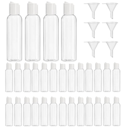 30Pcs 4oz Empty Plastic Travel Bottles with Flip Cap for Toiletries Leak Proof Squeezable Travel Size Containers Travel Essentials Accessories - Home Improvement.
