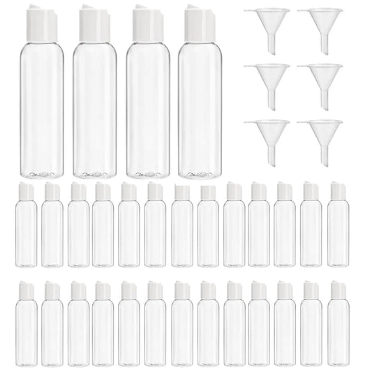 30Pcs 4oz Empty Plastic Travel Bottles with Flip Cap for Toiletries Leak Proof Squeezable Travel Size Containers Travel Essentials Accessories - Home Improvement.