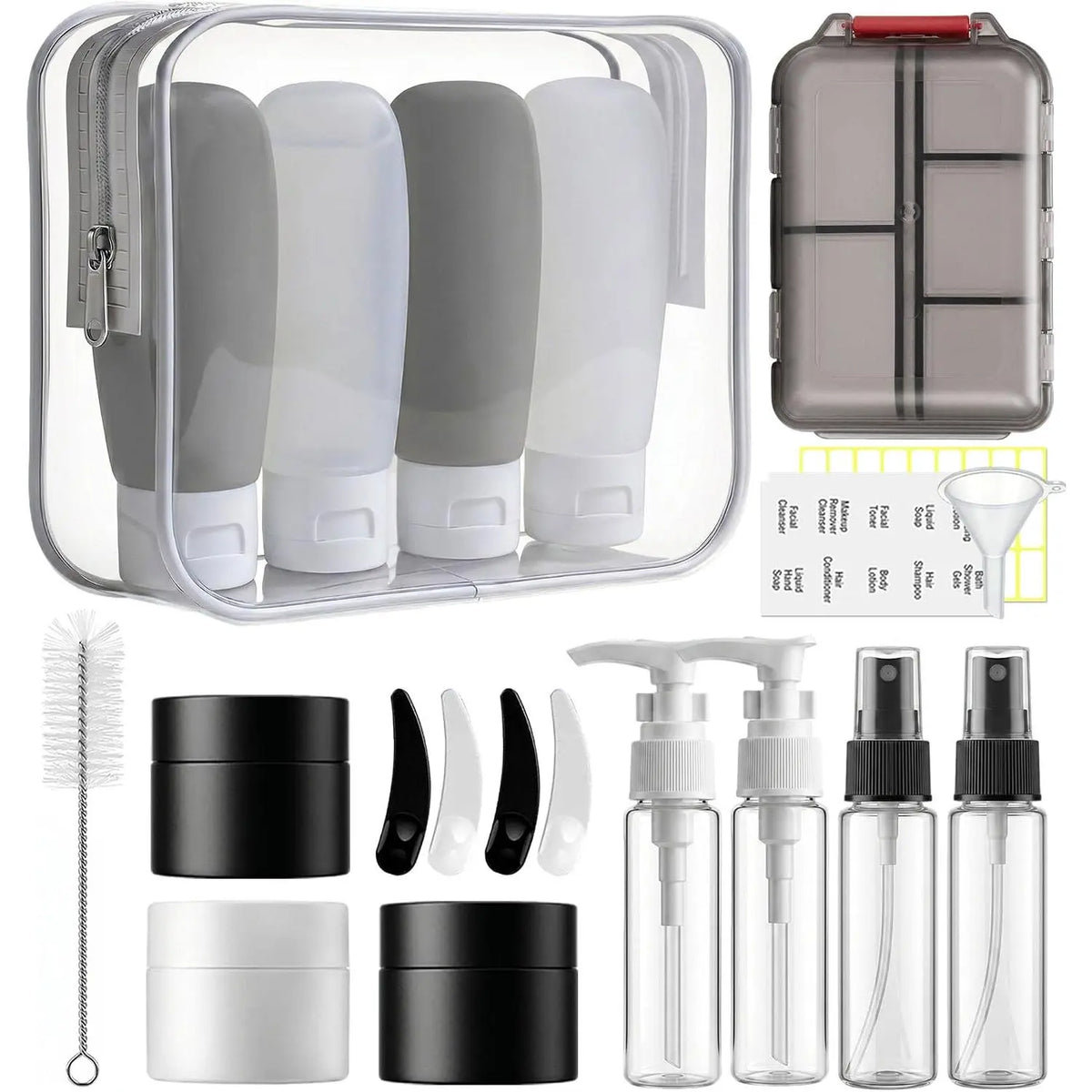20 Pack Travel Bottles for Toiletries, Travel Containers with  Case