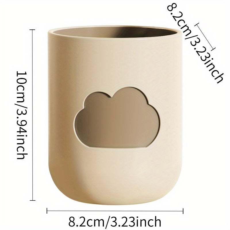 1/2pcs Plastic Wash And Toothbrush Cups, Exclusive Cloud Design, Dopamine Color Clash, Bathroom Wash Cups, Blue And Purple, Perfect for Home Use, Toothbrush Cup, Toothbrush Holder