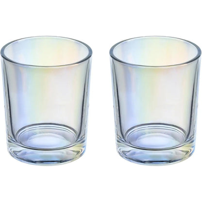 2 Pcs Classic Clear Cylindrical Glass Mouthwash Cups, Bathroom Brushing Cup, 6 Oz
