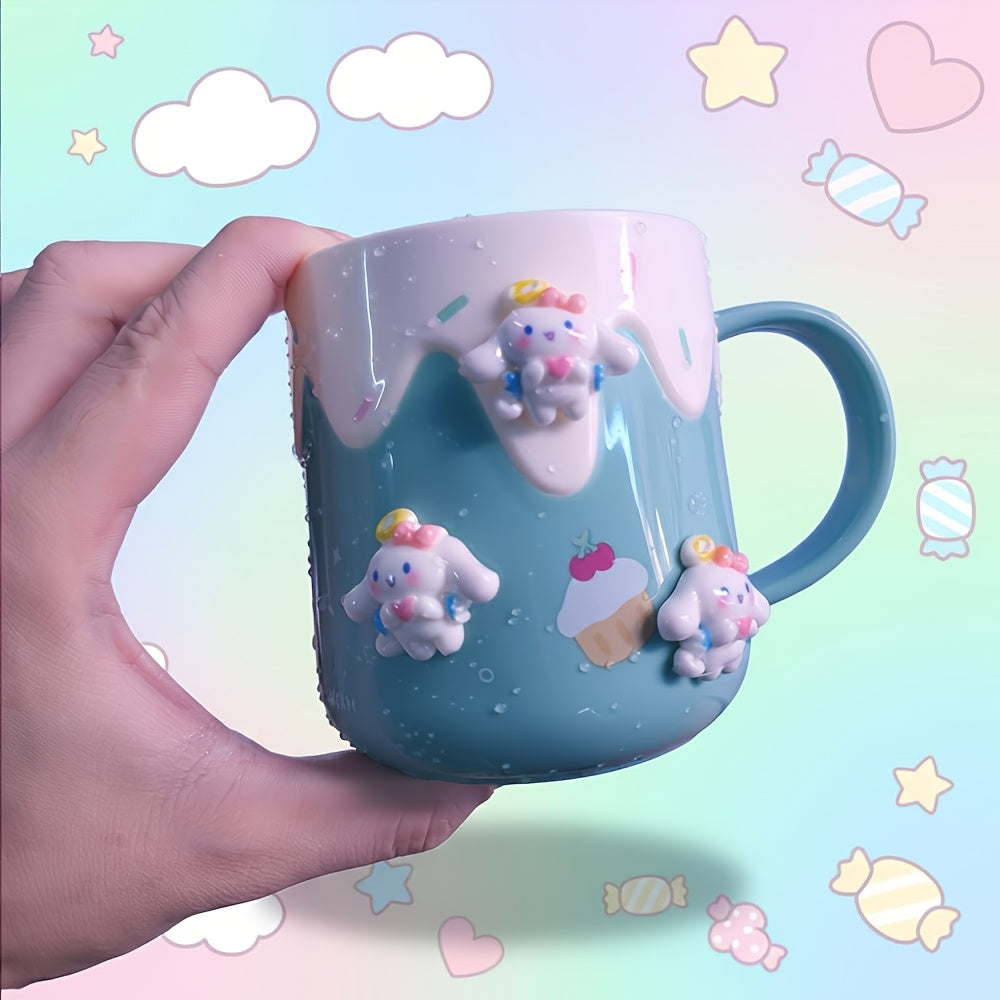 1pc Sanrio Hello Kitty Mouthwash Cup, Plastic Material, Cute Cartoon Kuromi Melody Bathroom Toothbrush Cup, Thickened Design for a Comfortable Touch, Household Wash Cup, Bathroom, Cinnamoroll, Pochacco