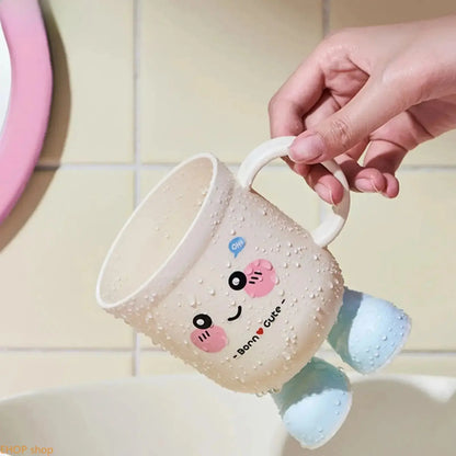 Cute Cartoon Pattern Mouthwash Cup, Multifunctional Toothbrush Holder, Bathroom Accessory Suitable for Dormitory, Household Use and Gifting,sohochic
