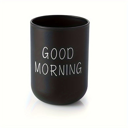 1pc/2pcs/3pcs Slogan Graphic Mouthwash Cup, Simple Couple Toothbrush Cup, Plastic Gargle Cup, Bathroom Tumbler, Bathroom Accessories, home decor, furniture for home