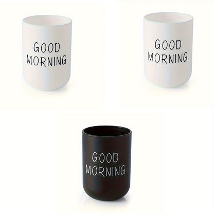 1pc/2pcs/3pcs Slogan Graphic Mouthwash Cup, Simple Couple Toothbrush Cup, Plastic Gargle Cup, Bathroom Tumbler, Bathroom Accessories, home decor, furniture for home