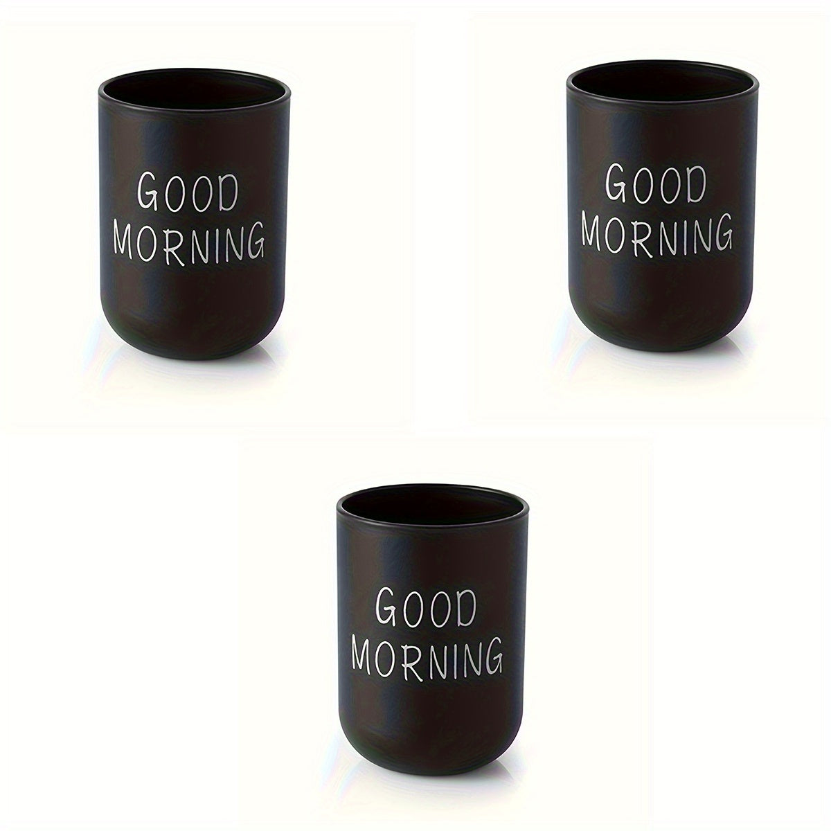 1pc/2pcs/3pcs Slogan Graphic Mouthwash Cup, Simple Couple Toothbrush Cup, Plastic Gargle Cup, Bathroom Tumbler, Bathroom Accessories, home decor, furniture for home