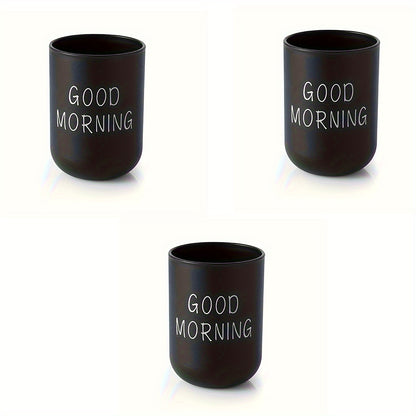 1pc/2pcs/3pcs Slogan Graphic Mouthwash Cup, Simple Couple Toothbrush Cup, Plastic Gargle Cup, Bathroom Tumbler, Bathroom Accessories, home decor, furniture for home