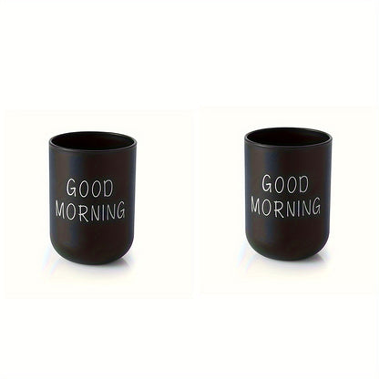 1pc/2pcs/3pcs Slogan Graphic Mouthwash Cup, Simple Couple Toothbrush Cup, Plastic Gargle Cup, Bathroom Tumbler, Bathroom Accessories, home decor, furniture for home
