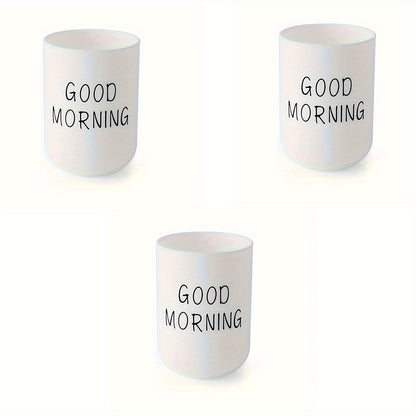 1pc/2pcs/3pcs Slogan Graphic Mouthwash Cup, Simple Couple Toothbrush Cup, Plastic Gargle Cup, Bathroom Tumbler, Bathroom Accessories, home decor, furniture for home