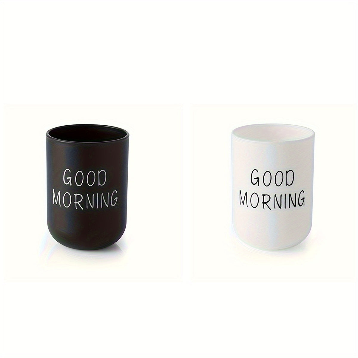 1pc/2pcs/3pcs Slogan Graphic Mouthwash Cup, Simple Couple Toothbrush Cup, Plastic Gargle Cup, Bathroom Tumbler, Bathroom Accessories, home decor, furniture for home