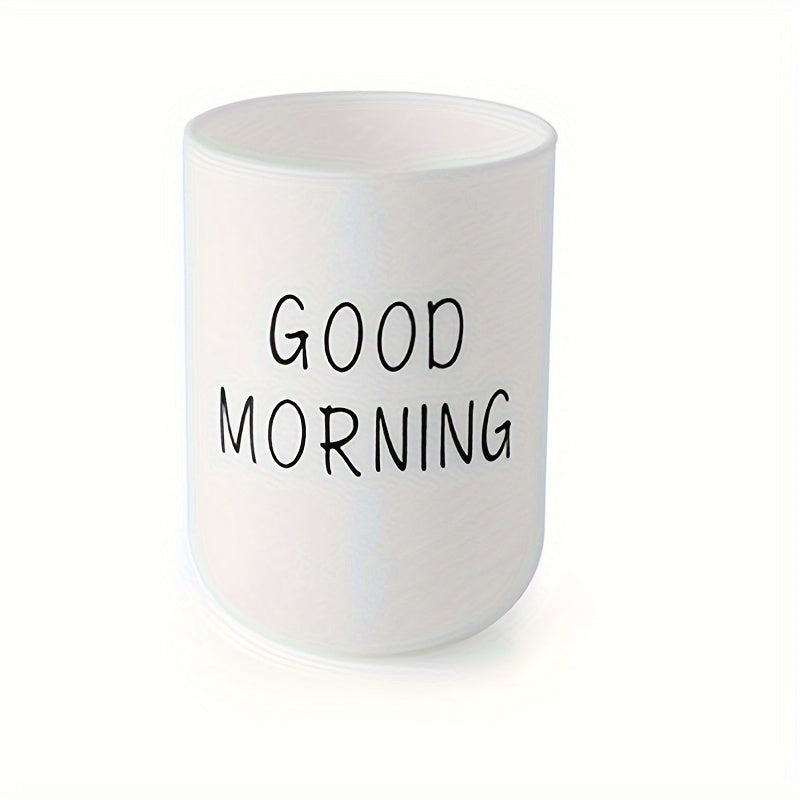 1pc/2pcs/3pcs Slogan Graphic Mouthwash Cup, Simple Couple Toothbrush Cup, Plastic Gargle Cup, Bathroom Tumbler, Bathroom Accessories, home decor, furniture for home