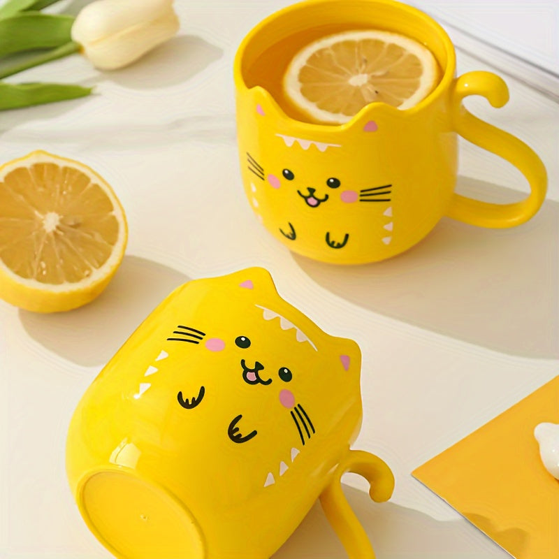 1pc Cute Cartoon Cat Mug - Creative Gift Box, Gift for World's Best Teacher Appreciation Perfect for Home And Travel - Thickened Wash Cup for Toothbrush