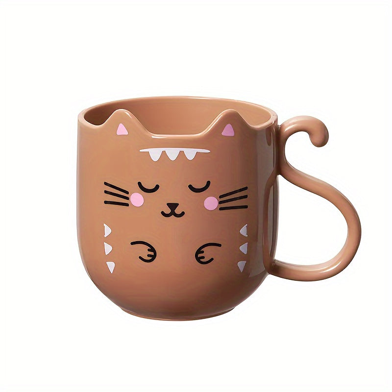 1pc Cute Cartoon Cat Mug - Creative Gift Box, Gift for World's Best Teacher Appreciation Perfect for Home And Travel - Thickened Wash Cup for Toothbrush