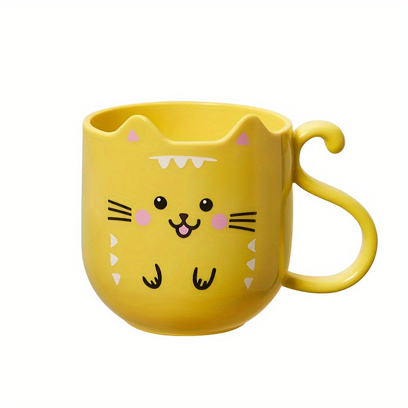 1pc Cute Cartoon Cat Mug - Creative Gift Box, Gift for World's Best Teacher Appreciation Perfect for Home And Travel - Thickened Wash Cup for Toothbrush