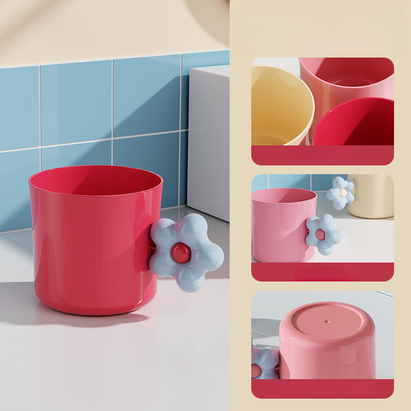 High-face-looking Flower Shape Handle Gargle Cup Brushing Cup Creative Cute Couple's Tooth Cup Teeth Set Household Washing Cup