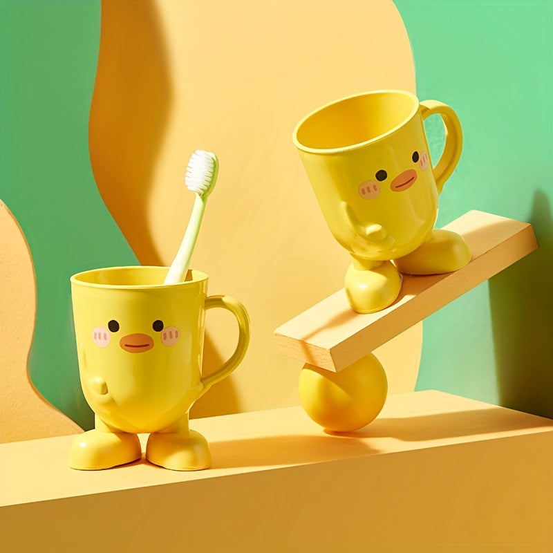 Fun and cute cartoon toothbrush cup - durable plastic, perfect for bathroom finishing