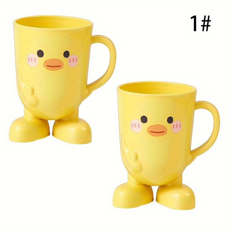 Fun and cute cartoon toothbrush cup - durable plastic, perfect for bathroom finishing