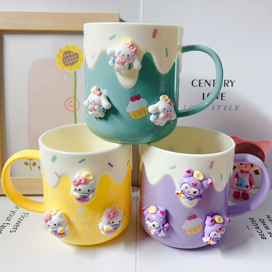1pc Sanrio Hello Kitty Mouthwash Cup, Plastic Material, Cute Cartoon Kuromi Melody Bathroom Toothbrush Cup, Thickened Design for a Comfortable Touch, Household Wash Cup, Bathroom, Cinnamoroll, Pochacco