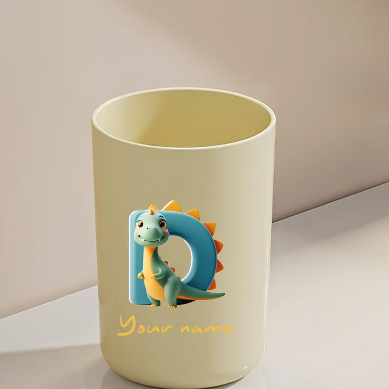 Customized Name Water Cup, Personalized Toothbrush Cup, Creative Dinosaur Letter Print, Couple Solid Color Mouthwash Cup, Holiday Camping Necessities, Suitable for Home, Travel and School, Personalized Gifts for Friends and Partners.